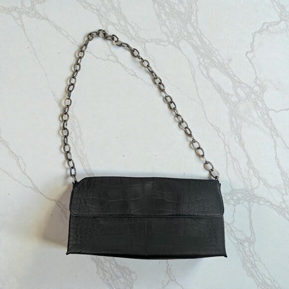 Arden B Handbags - ARDEN B Vintage y2k Black Leather Mini Shoulder Bag